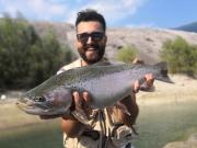 Sami and monster Rainbow trout, July